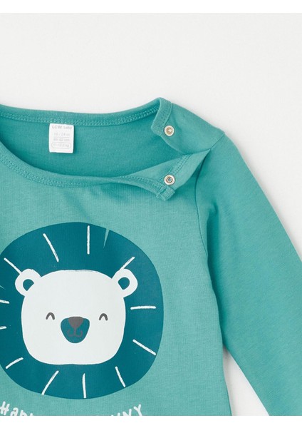 Lcw Baby Bisiklet Yaka Uzun Kollu Baskılı Erkek Bebek Pijama Takımı
