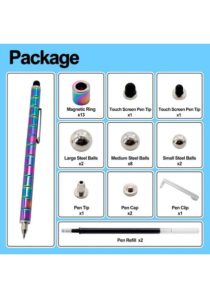 Kiddozone Toy Çoklufonksiyonlu Balo Noktası Stili Metal Kalemi Magnetik Kalemi Neodymium Manyetik Mıknatıs Toplar Bina Blok Bilye Bulmaca Sıkıştırma Toplam Oyuncular (Yurt Dışından)