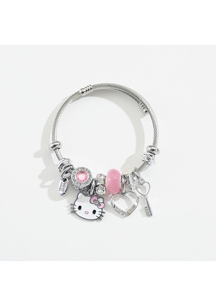 Hello Kitty Bileklik Kalp Figürlü Kedi Bileklik (Yurt Dışından)