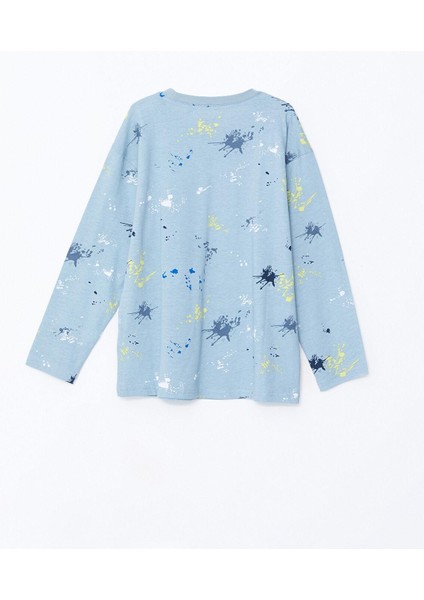 Lc Waıkıkı Baskılı Bisiklet Yaka Erkek Çocuk Pijama Takımı