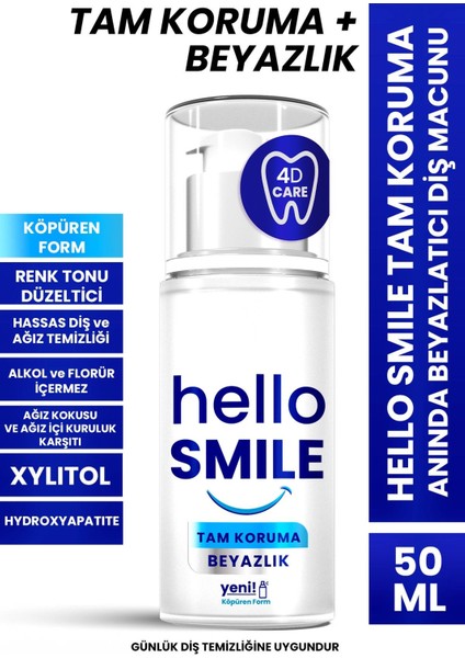 Hello Smıle Tam Koruma Anında Beyazlatıcı Diş Macunu 50 ml