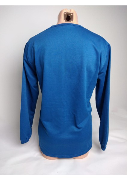 Kadın Indigo Bisiklet Yaka Düğmeli Yırtmaçlı Uzun Kollu Bilek Lastikli Iki Iplik Bluz Tişört fiyatları