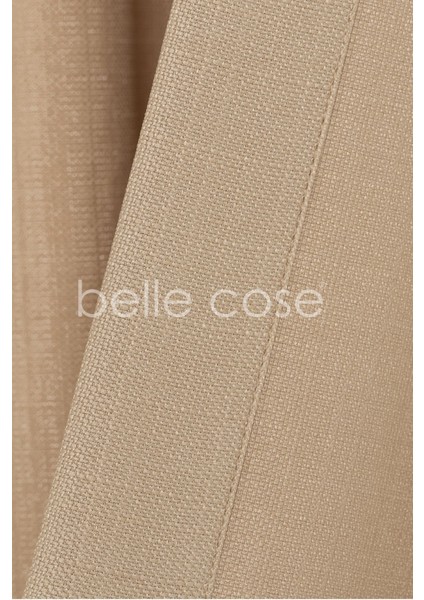 Keten Görünümlü Bohem Tarz Fon Perde Pilesiz Dikim Açık Vizon indirimleri