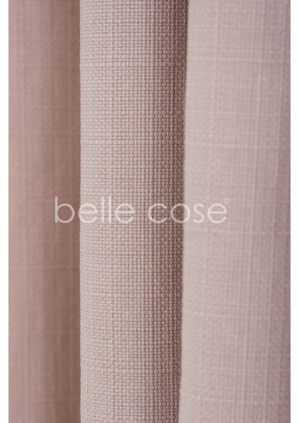 Keten Görünümlü Bohem Tarz Fon Perde Pilesiz Dikim Pembe modelleri