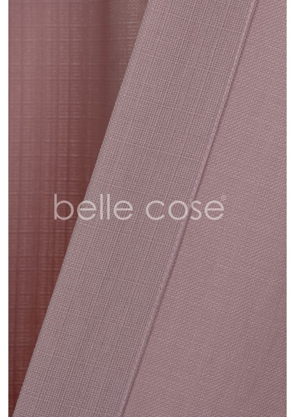 Keten Görünümlü Bohem Tarz Fon Perde Pilesiz Dikim Pembe indirimleri