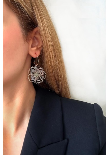 Altın Kaplama Doğa Serisi Çiçek Sallantılı Poppy Halka Küpe fırsatları