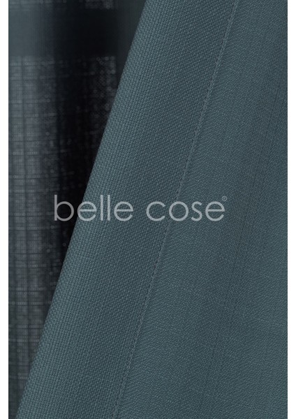 Keten Görünümlü Bohem Tarz Fon Perde Pilesiz Dikim Indigo Mavi indirimleri