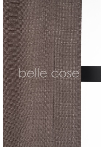 Keten Görünümlü Bohem Tarz Fon Perde Pilesiz Dikim Kahverengi fırsatları