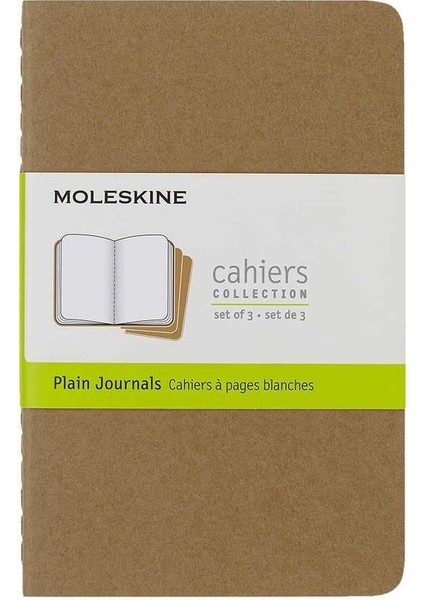 Chaier 3'lü Günlük Defter Çizgisiz Cep Boy 9X14 cm 64 Sayfa Kraft