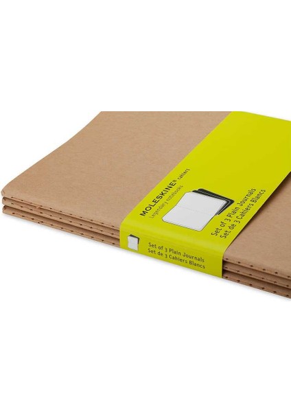 Chaier 3'lü Günlük Defter Çizgisiz Cep Boy 9X14 cm 64 Sayfa Kraft