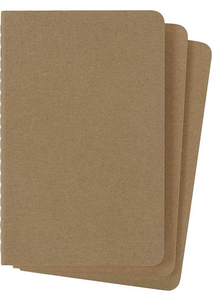 Chaier 3'lü Günlük Defter Çizgisiz Cep Boy 9X14 cm 64 Sayfa Kraft