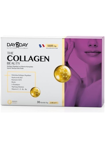 The Collagen Beauty 30 Günlük Tüp - 40 ml 5500 mg Kolajen Peptitleri ve Vitamin Kompleks İçeren Takviye Edici Gıda