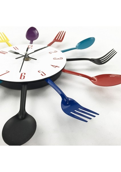 Çatal Bıçak Takımı Metal Dekoratif Duvar Saati Renkli Çok Renkli (Yurt Dışından) fiyatları