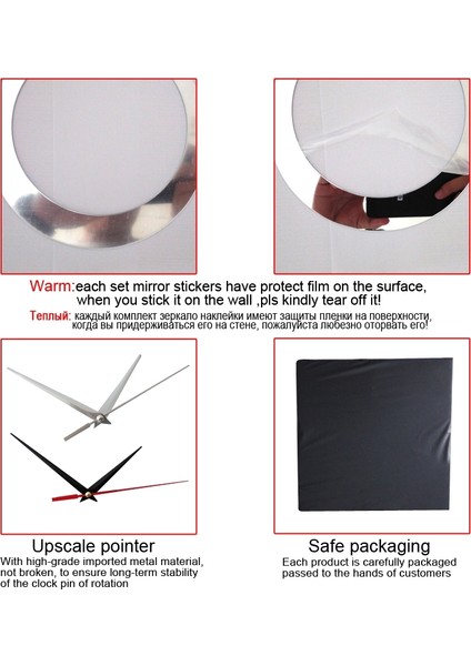 Ev Kristal Akrilik Kuvars Ayna Saat Takı Saat Petal Desenli Saat Gümüş (Yurt Dışından) modelleri