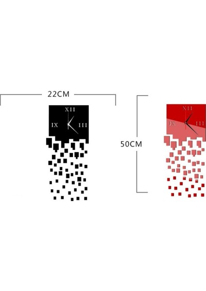 Ayna Saati Kişilik Duvar Saati Üç Boyutlu Duvar Dekorasyonu Mozaik Duvar Saati Gümüş (Yurt Dışından) modelleri