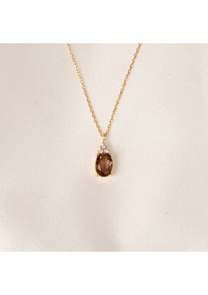 Gümüş Kolye - Oval Zultanit Taşlı 925 Ayar Gümüş Kolye
