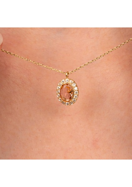 Gümüş Kolye - Gümüş Koyle - Zultanit Oval Taşlı 925 Ayar Gümüş Kolye