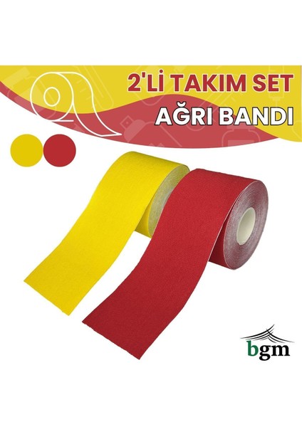 Agrı Bandı Sarı-Kırmızı Takım Paketi Kinesio Tape 4,5 Metre x 5cm