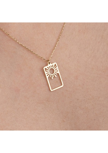 Gümüş Kolye - Güneş 925 Ayar Gümüş Kolye