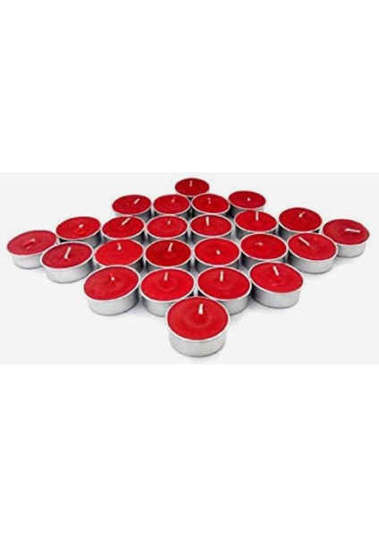 Kırmızı Tealight Mum 25 Adet