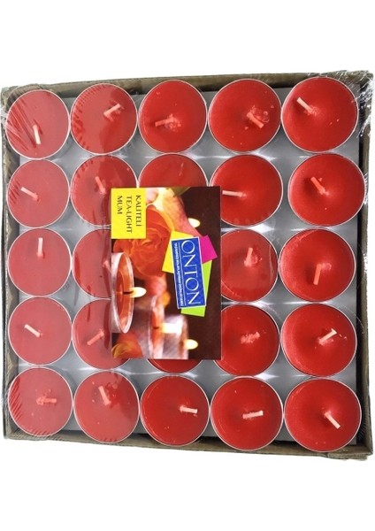 Kırmızı Tealight Mum 25 Adet modelleri