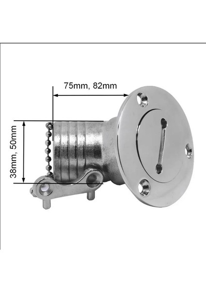 Fuel Dolum Kapağı Eğimli Krom 38MM