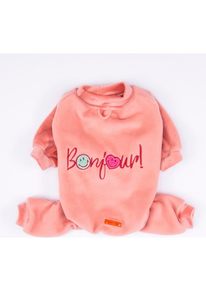 Rose Bonjour Kadife Küçük Irk Köpek Tulumu modelleri