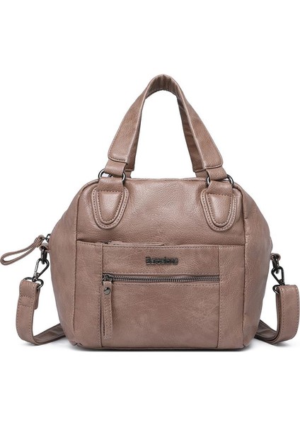 Yıkama Deri Askılı Kadın El Çantası 21K Barcelona 1905