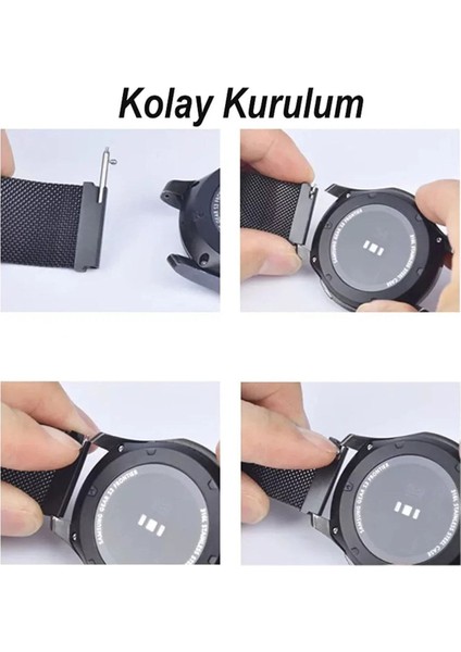 Huawei Watch Gt3 Se ile Uyumlu Kordon 22 mm Metal Hasır Kordon