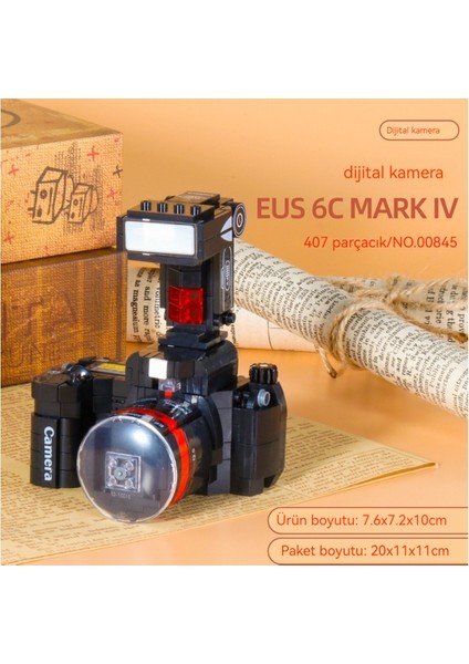 Yapı Taşları Retro Slr Kamera Çocuk Eğitici Montaj Oyuncak Bulmaca Hediye (Yurt Dışından)