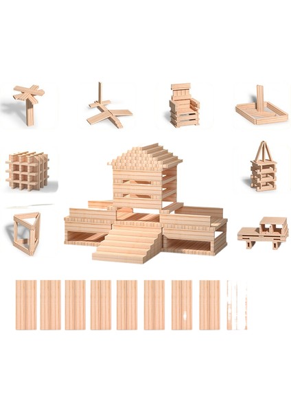 Çocuk Yaratıcı Yapı Taşları 100 Adet Dıy Inşaat Sopa Yapı Taşları Eğitici Oyuncaklar (Yurt Dışından)
