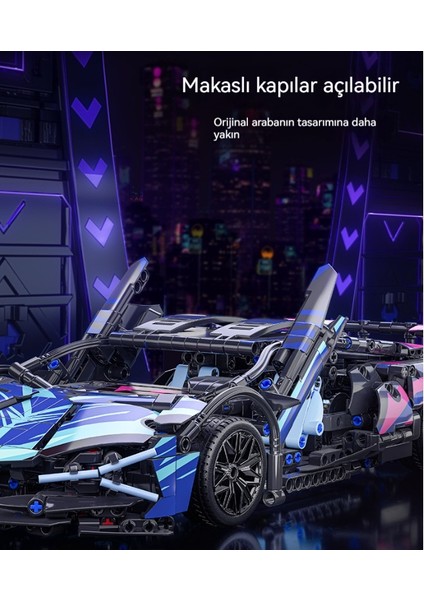 Cyberpunk Spor Araba Yapı Taşı Montaj Serisi Oyuncaklar Erkekler Için Doğum Günü Hediyesi (Yurt Dışından) modelleri