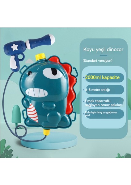 Yaz Çocuk Dinozor Sırt Çantası Su Tabancası Oyuncak Plaj Su Çekilebilir Su Tabancası Seti (Yurt Dışından)