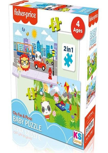 Ks Games Fisher Price Baby Puzzle City Funamp;amp;picnic 2in1 Fp 13407