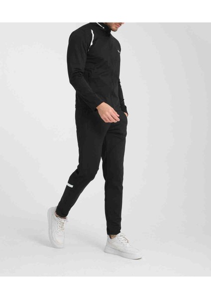 Basıc Grahhıcs Slim Fit Siyah Eşofman Takımı