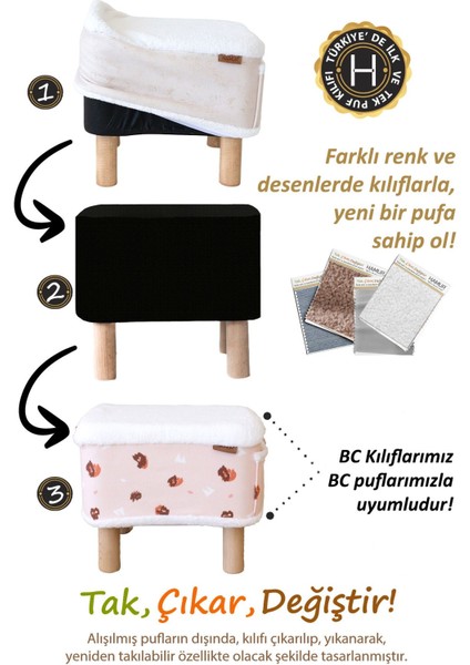 Tek Kılıf Puf/tabure Cepli Kids Ada