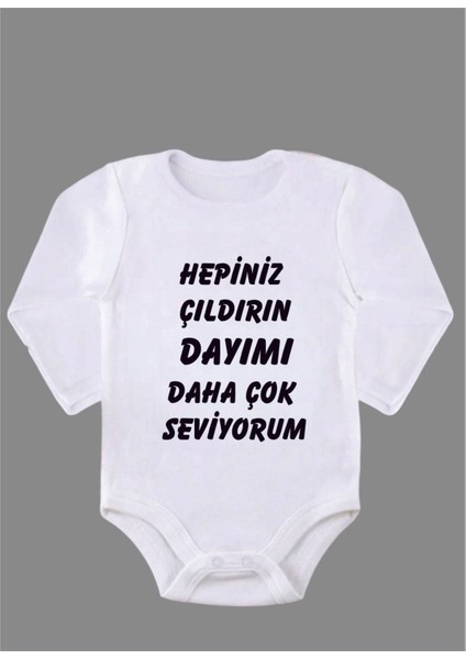 Uzun Kollu %100 Organik Pamuk Baskılı Bebek Body Çıtçıtlı Zıbın ZBN115
