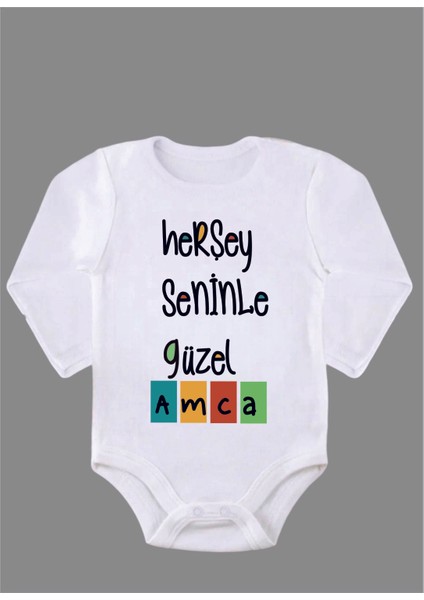 Uzun Kollu %100 Organik Pamuk Baskılı Bebek Body Çıtçıtlı Zıbın ZBN117