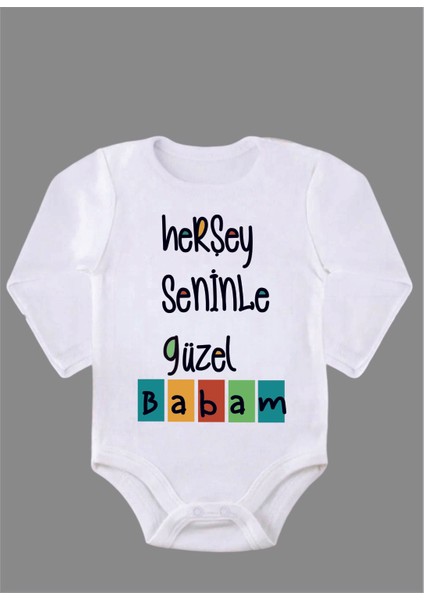 Uzun Kollu %100 Organik Pamuk Baskılı Bebek Body Çıtçıtlı Zıbın ZBN119