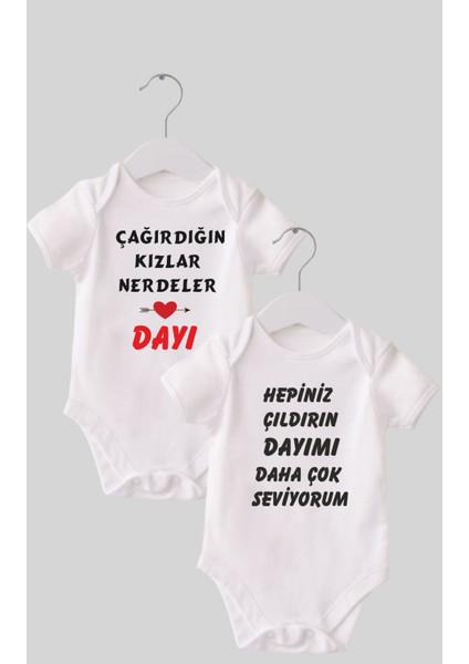 21 Dayı Set 2 'li Organik Pamuk Baskılı Bebek Body Zıbın ZBN210