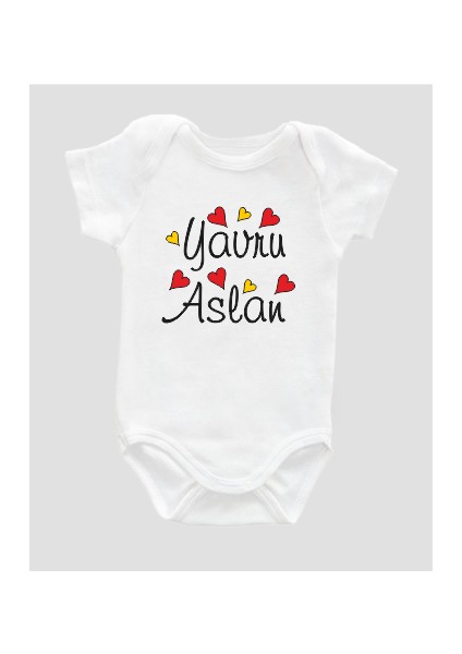 Organik Pamuk Yavru Aslan G Baskılı Bebek Body Badi Çıtçıtlı Zıbın ZBN036