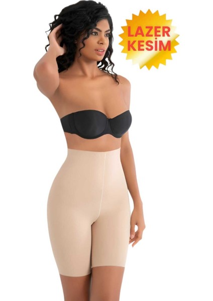 Kadın Dikişsiz Toparlayıcı Lazer Kesim Yüksek Bel Paçalı Korse 2'li Set modelleri
