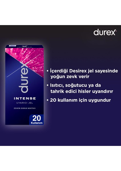 Intense Jelli ve Tırtıklı Prezervatif 30'lu + Durex Intense Jel 10 ml