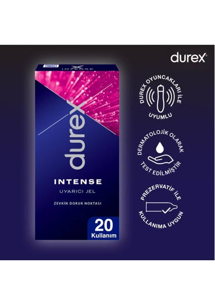 Intense Jelli ve Tırtıklı Prezervatif 30'lu + Durex Intense Jel 10 ml