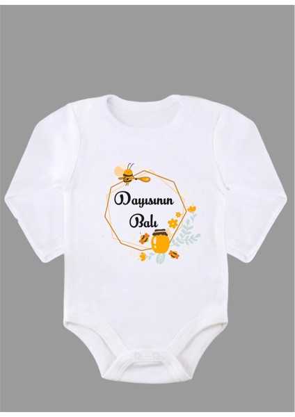 Uzun Kollu Organik Pamuk Baskılı Bebek Body Çıtçıtlı Zıbın ZBN089