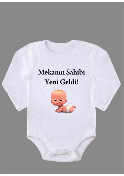 Uzun Kollu Organik Pamuk Baskılı Bebek Body Zıbın ZBN142