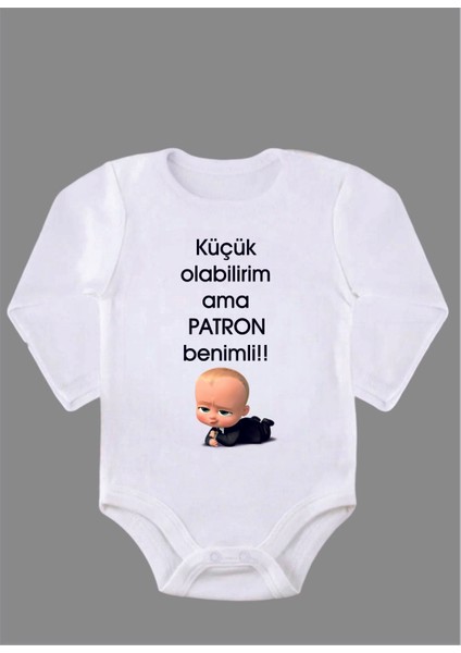 Uzun Kollu Organik Pamuk Baskılı Bebek Body Zıbın ZBN148