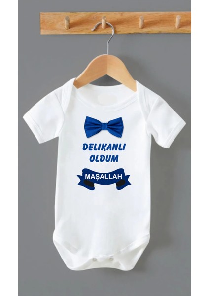 Organik Pamuk Delikanlı Oldum Maşallah Sünnet Baskılı Bebek Body Çıtçıtlı Badi Zbn190