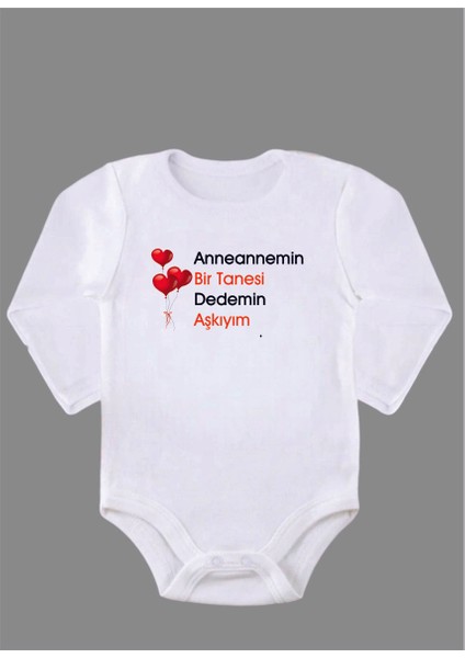 Uzun Kollu Organik Pamuk Baskılı Bebek Body Çıtçıtlı Zıbın Zbn008
