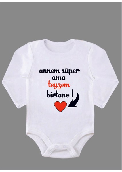 Uzun Kollu Organik Pamuk Baskılı Bebek Body Zıbın ZBN162